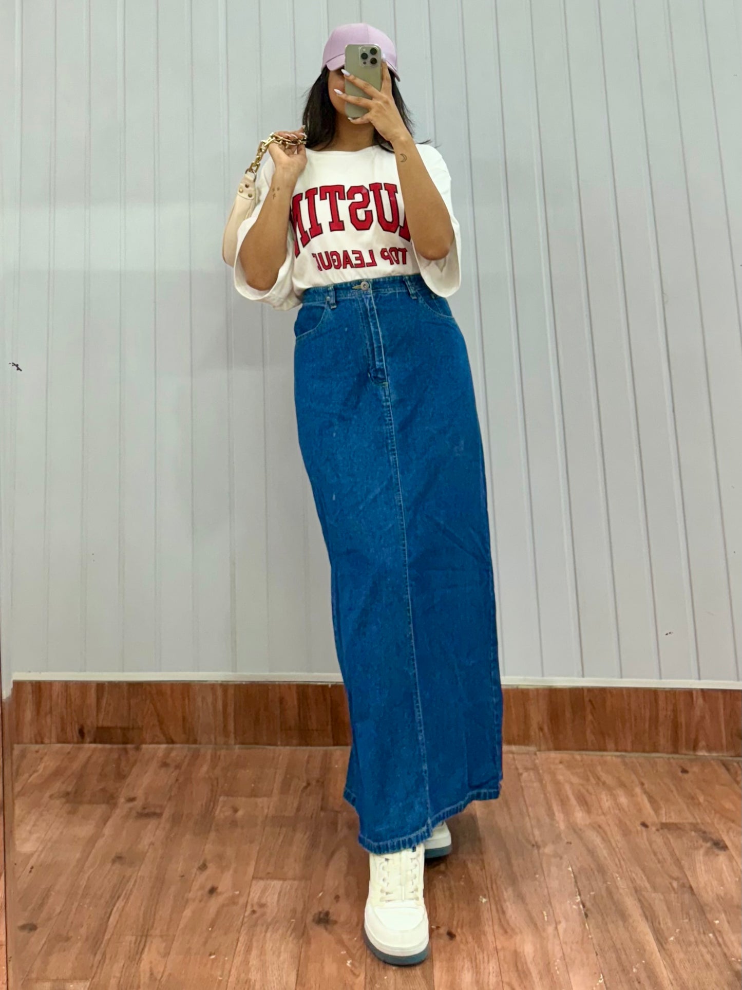 S66-30 Denim Long Skirt