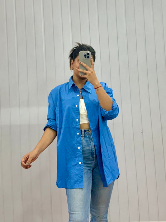 S18-Blue Plain Shirt