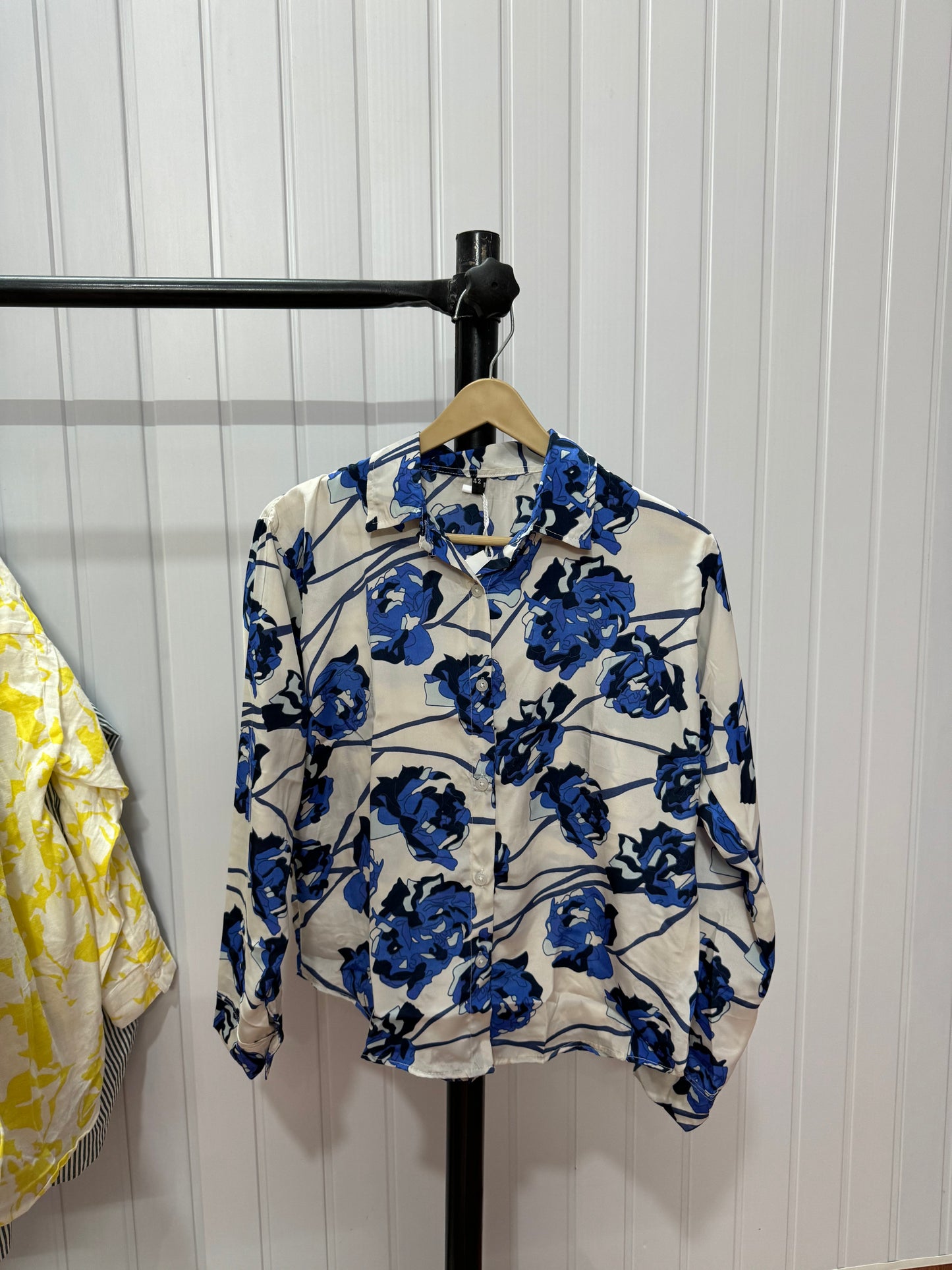 S04-Blue Floral Print Shirt