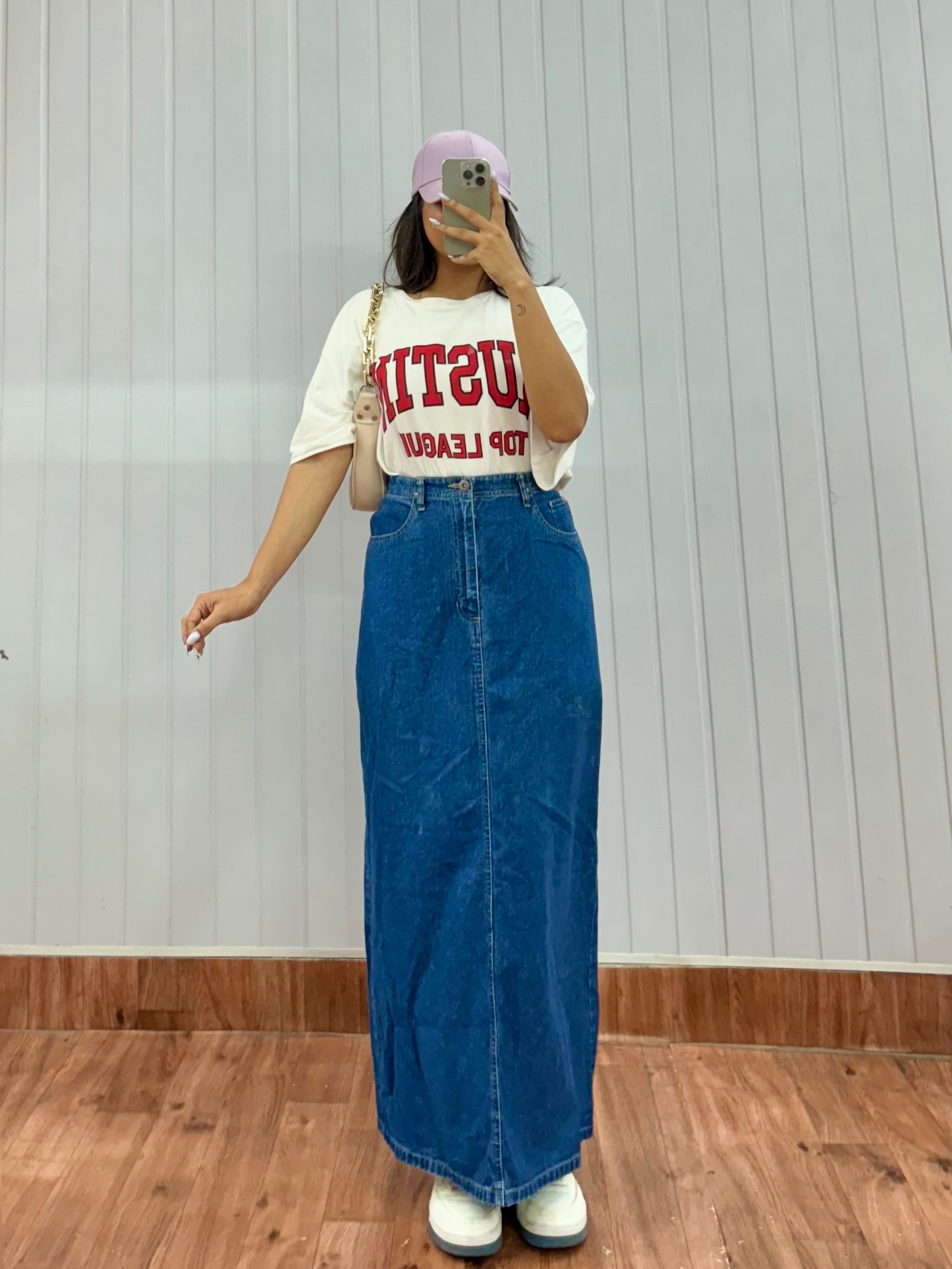 S66-30 Denim Long Skirt