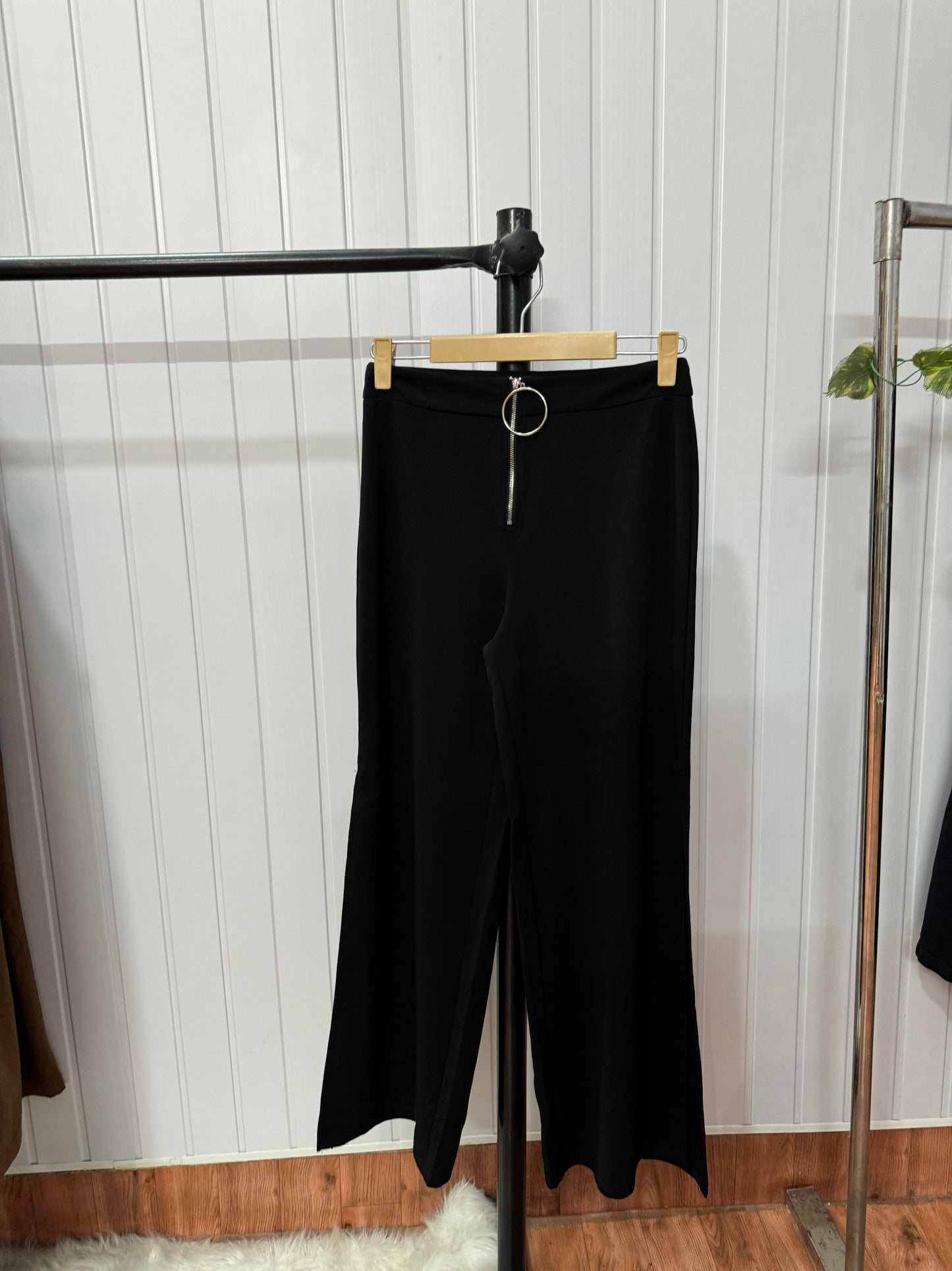 0610-28 Black Side Slit Trousers