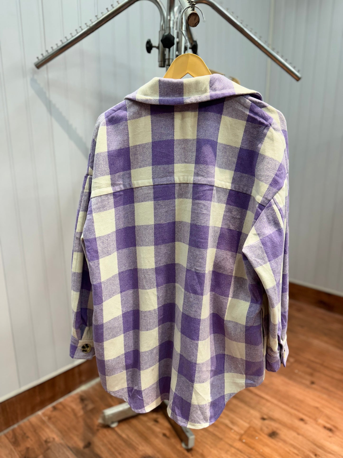 J141-Trench Lavender Shacket