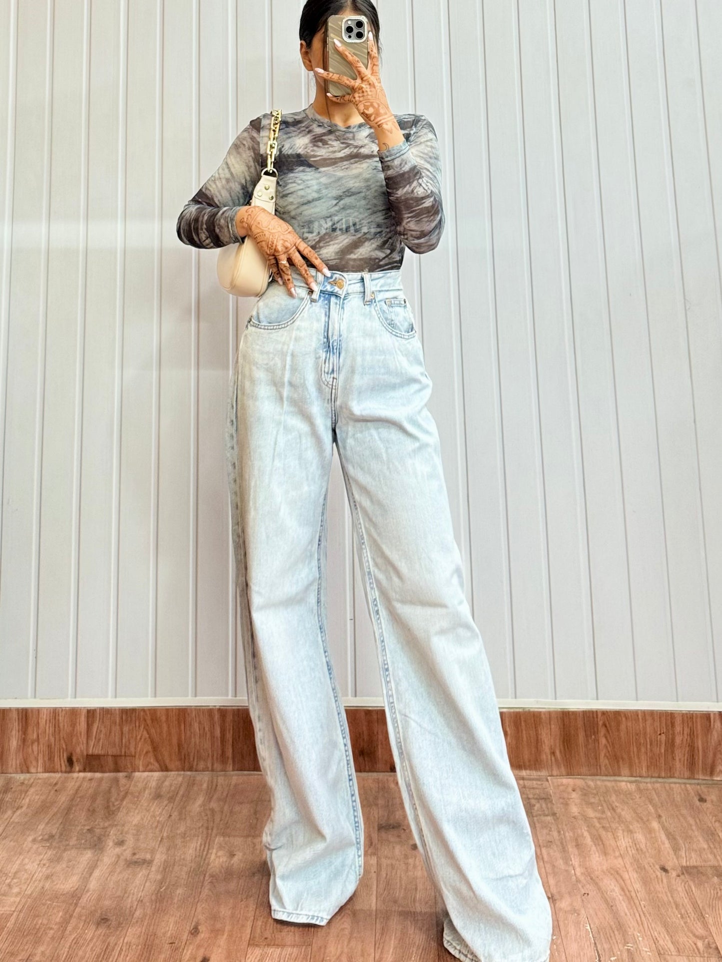 DE346-28 Blue Wideleg Jeans