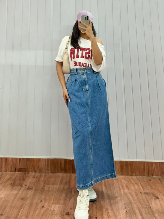 S71-30 Long Denim Skirt