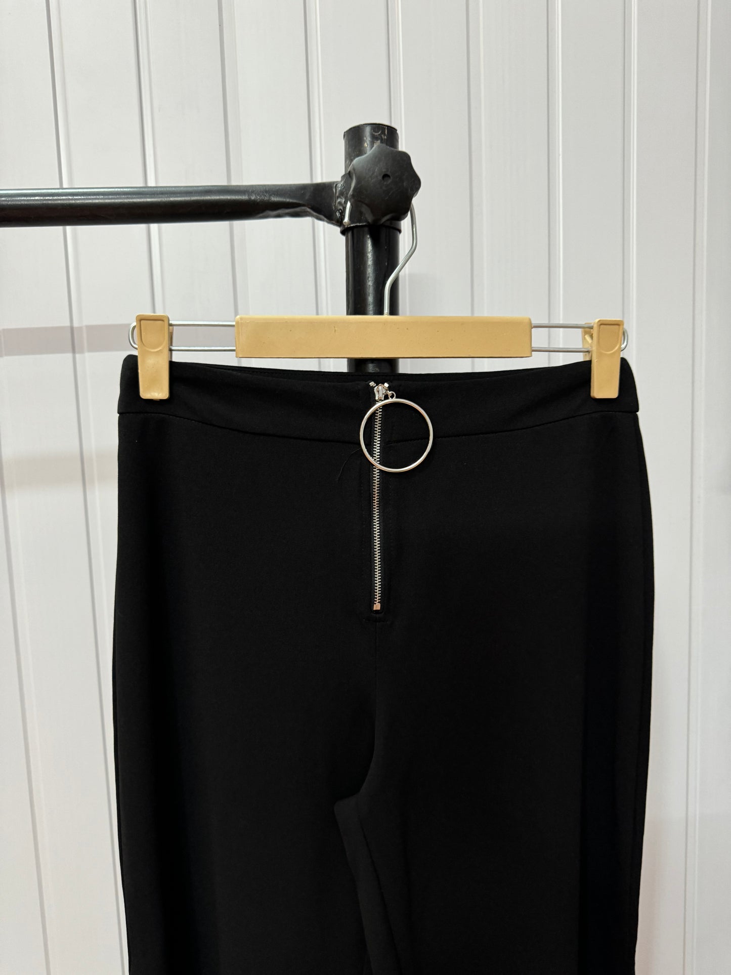 0610-28 Black Side Slit Trousers