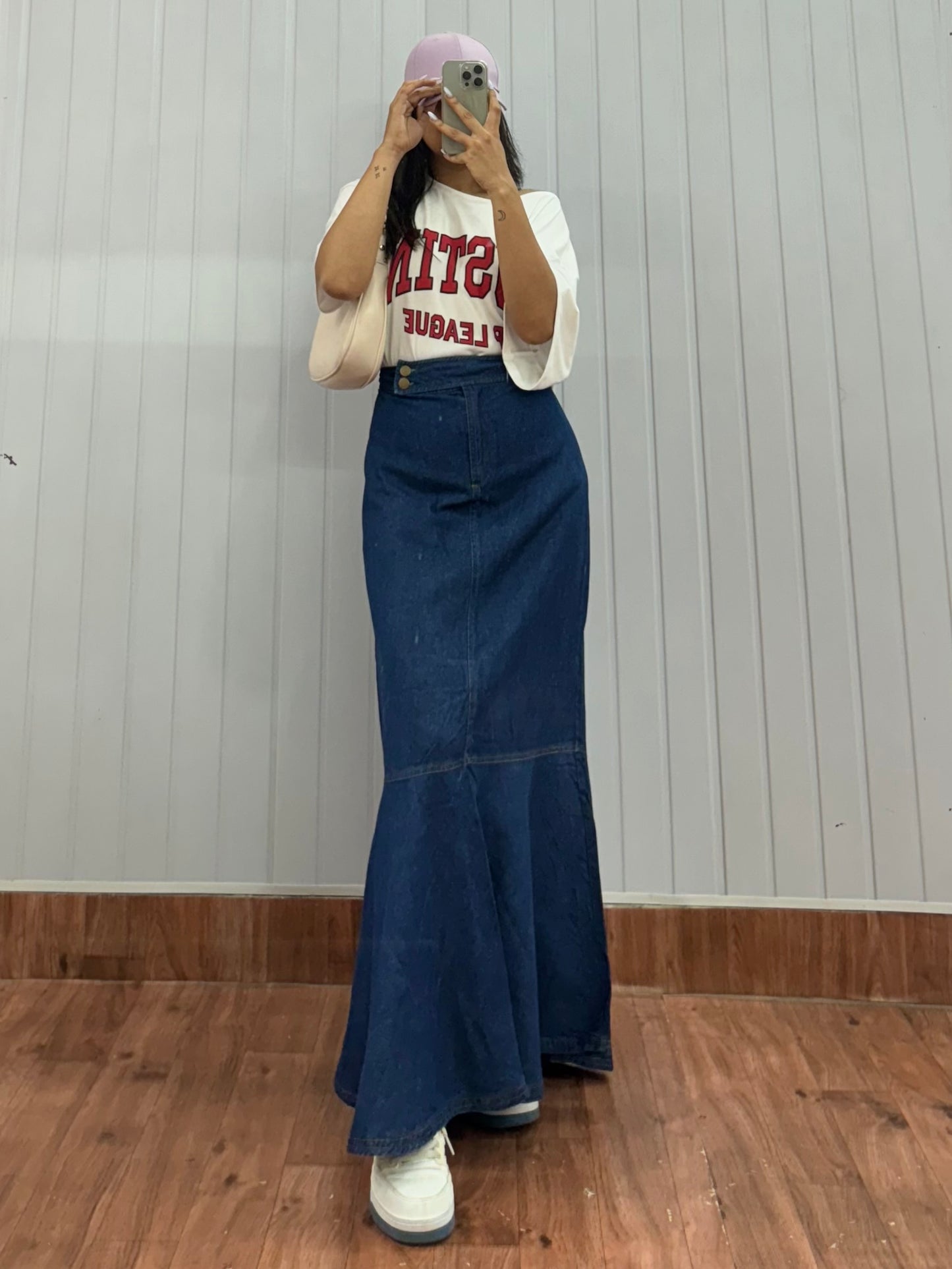 S79-30 Long Denim Skirt