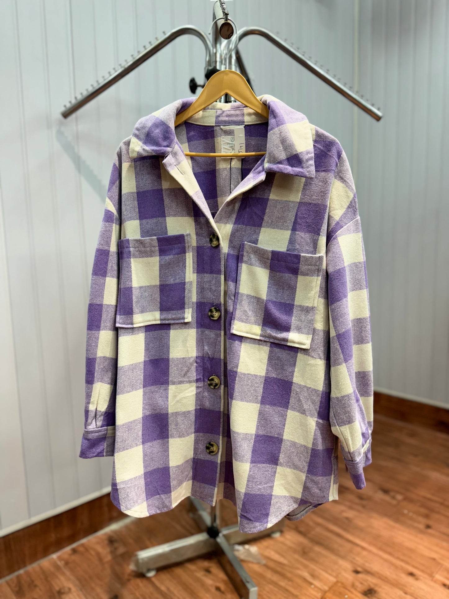 J141-Trench Lavender Shacket