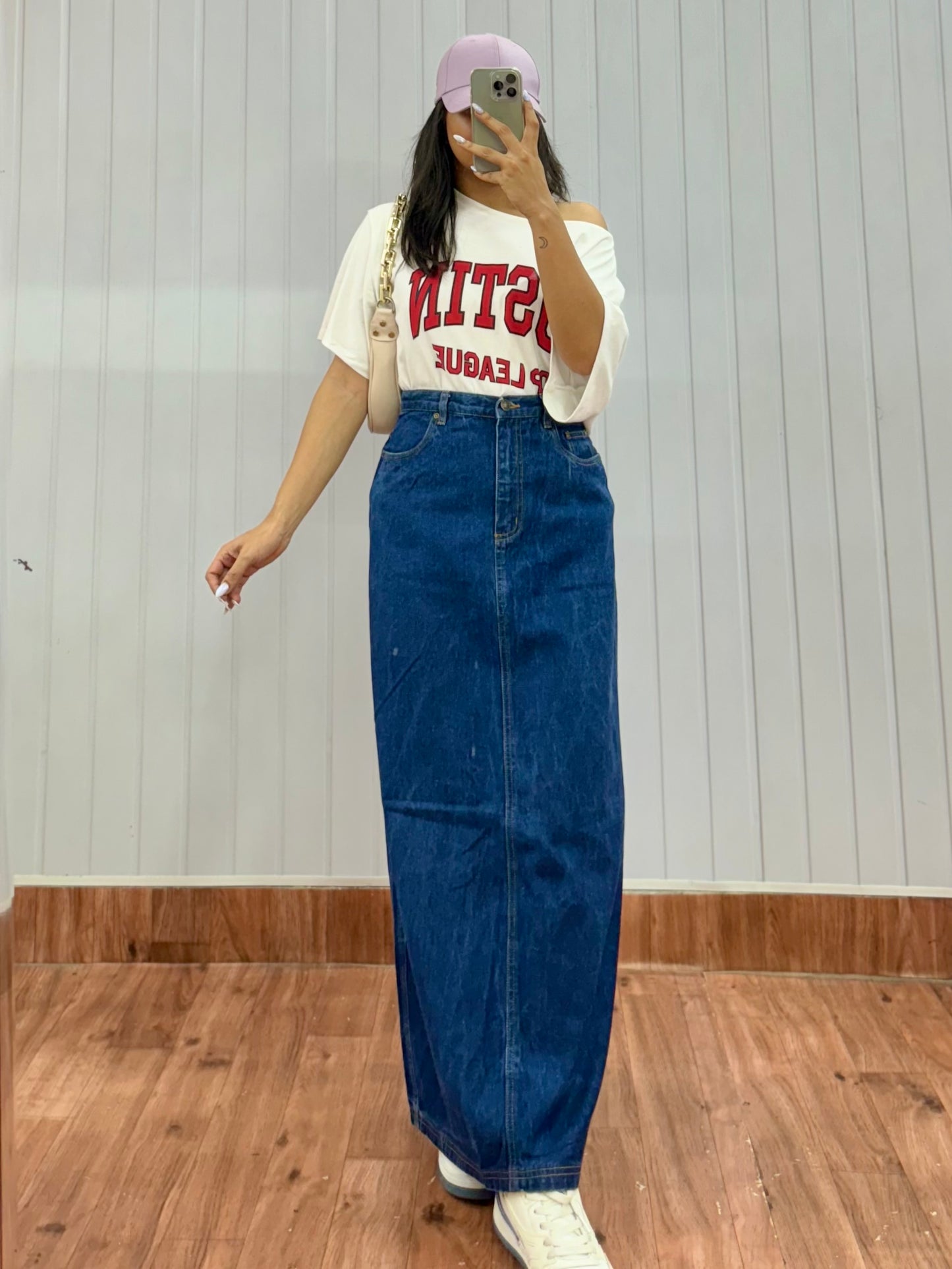 S74-28 Long Denim Skirt