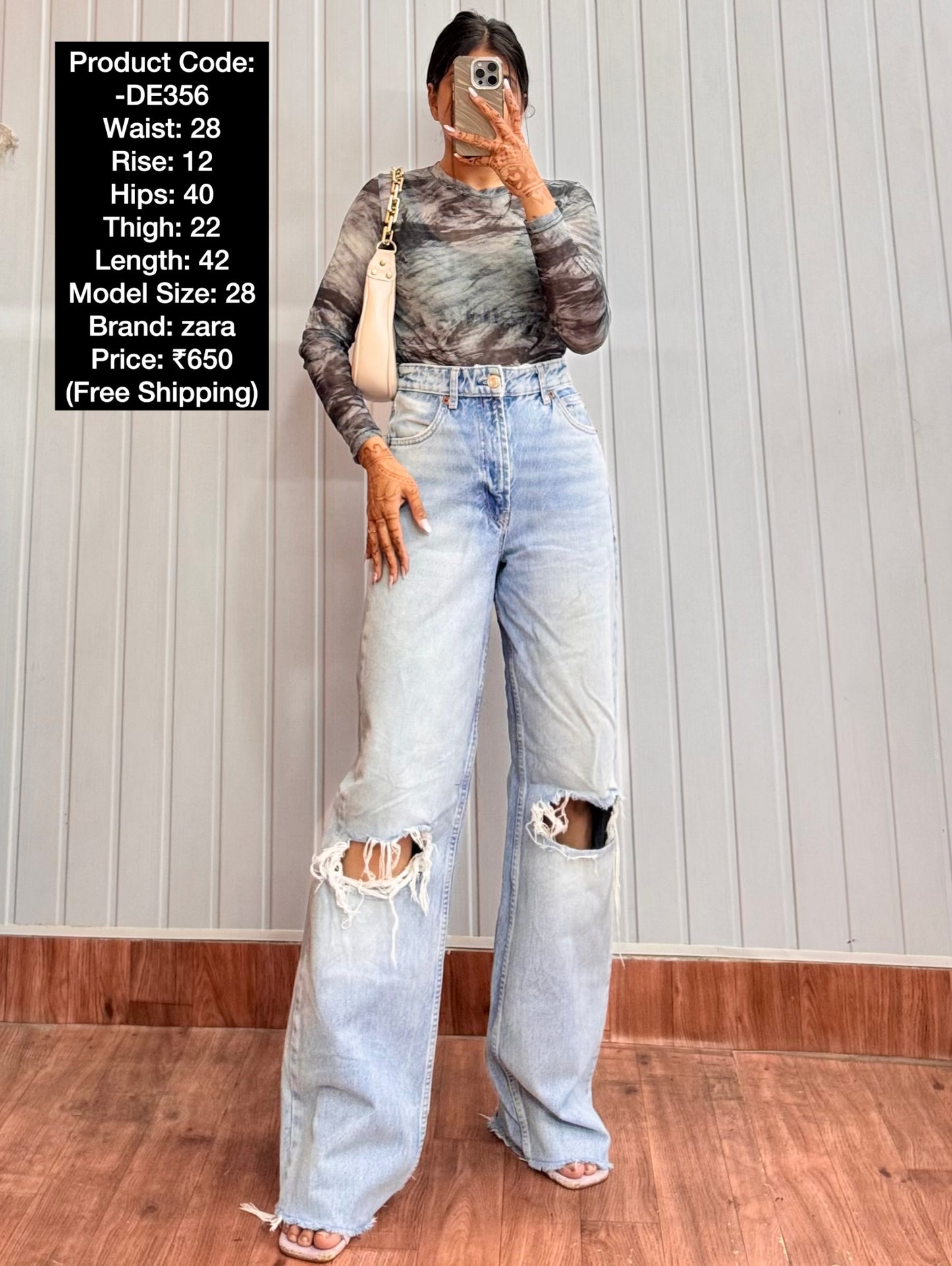 DE356-28 Wideleg Jeans