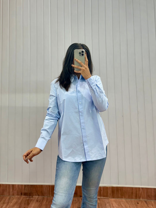 S21-Light Blue Embroidery Shirt