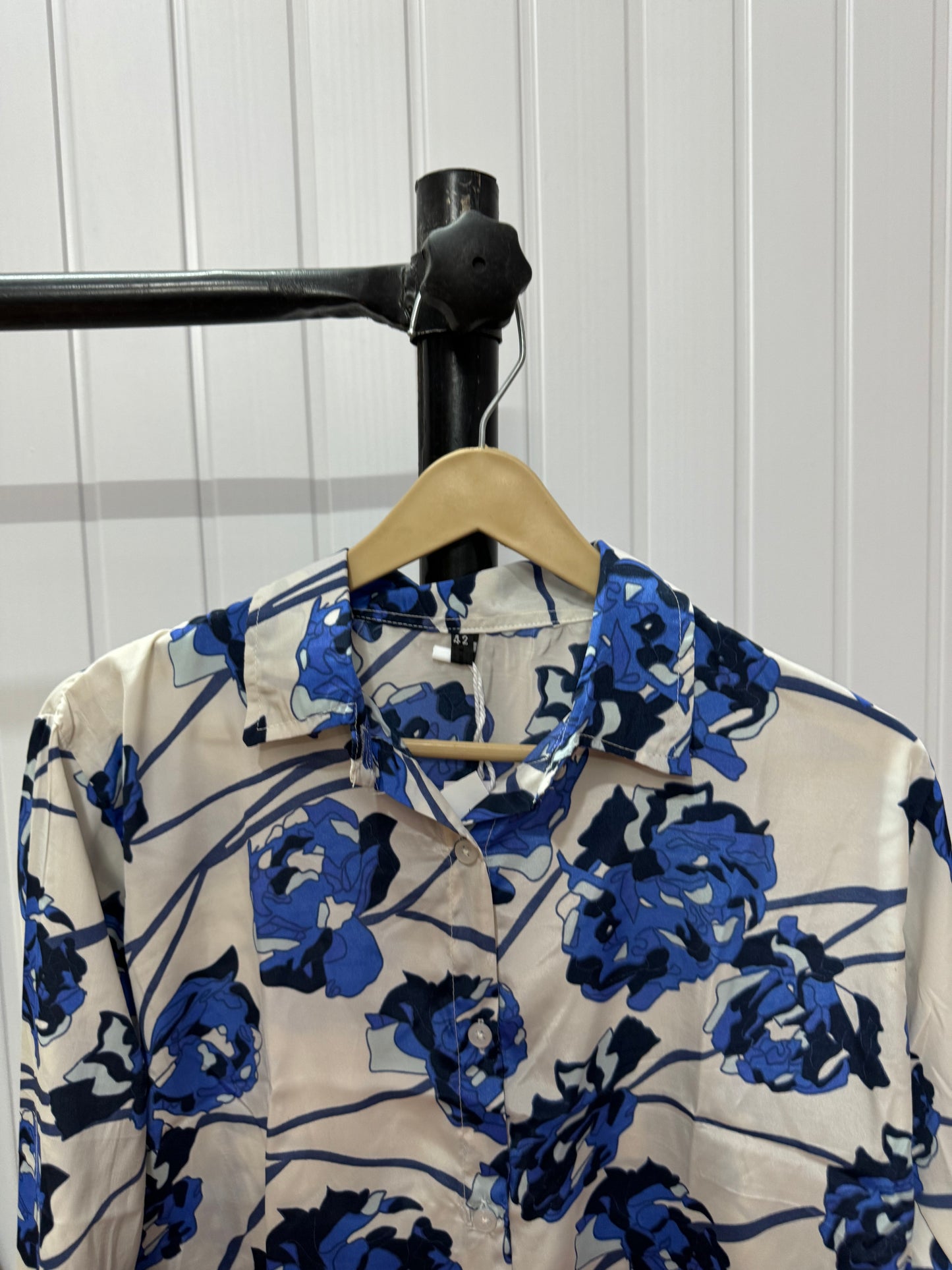 S04-Blue Floral Print Shirt