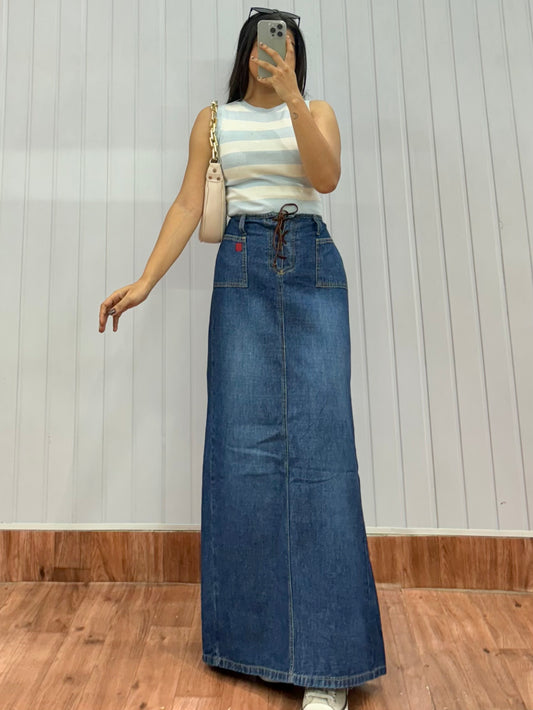 S47-30 Long denim skirt