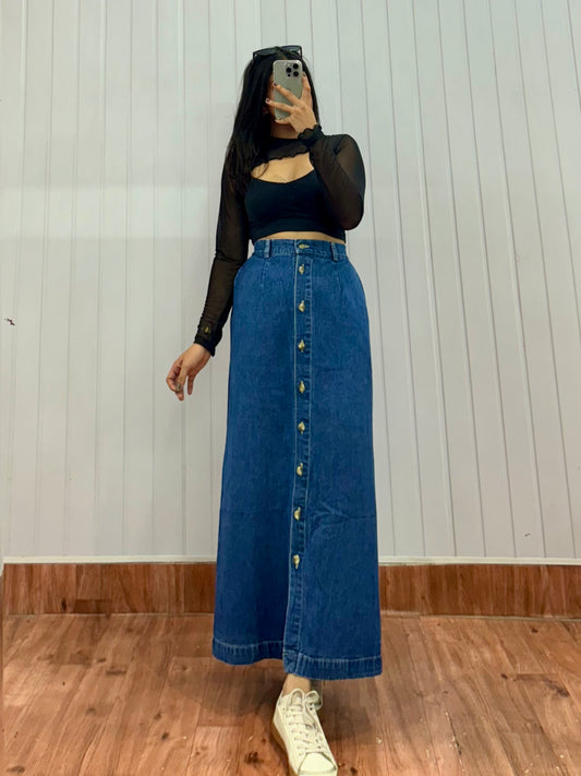 S11-32 Long Denim Skirt