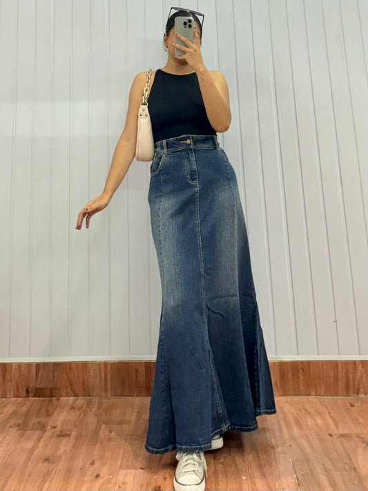 S32-34 Long Denim Skirt