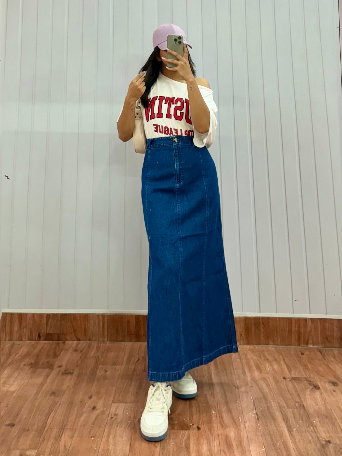 S78-34 Long Denim Skirt