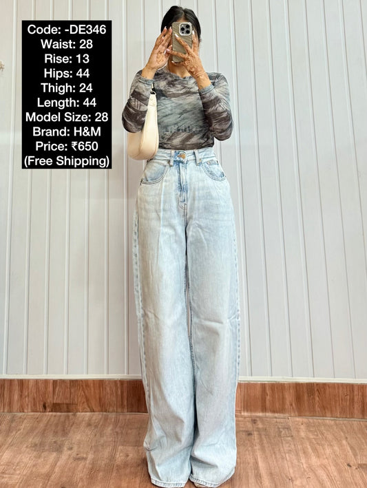 DE346-28 Blue Wideleg Jeans