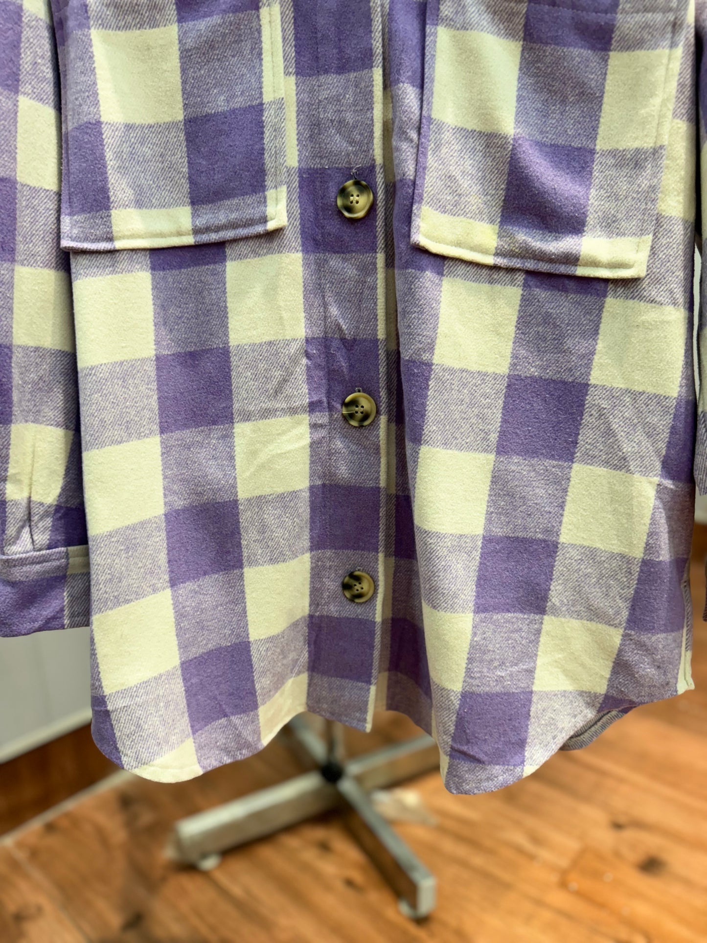 J141-Trench Lavender Shacket