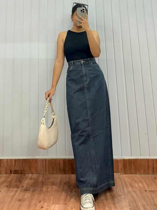 S28-32 Denim Long Skirt