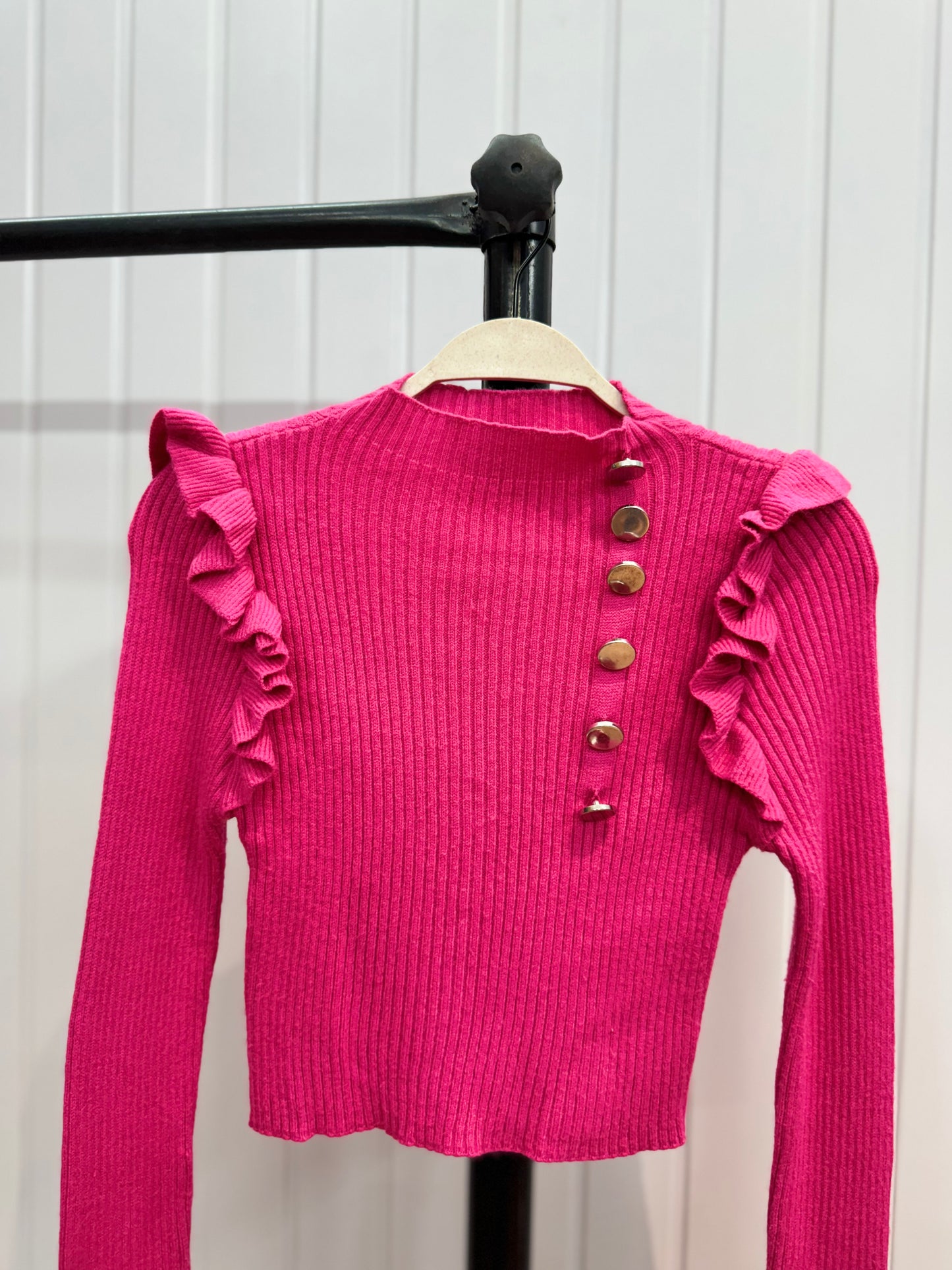 ST28-Pink Ribbed Top