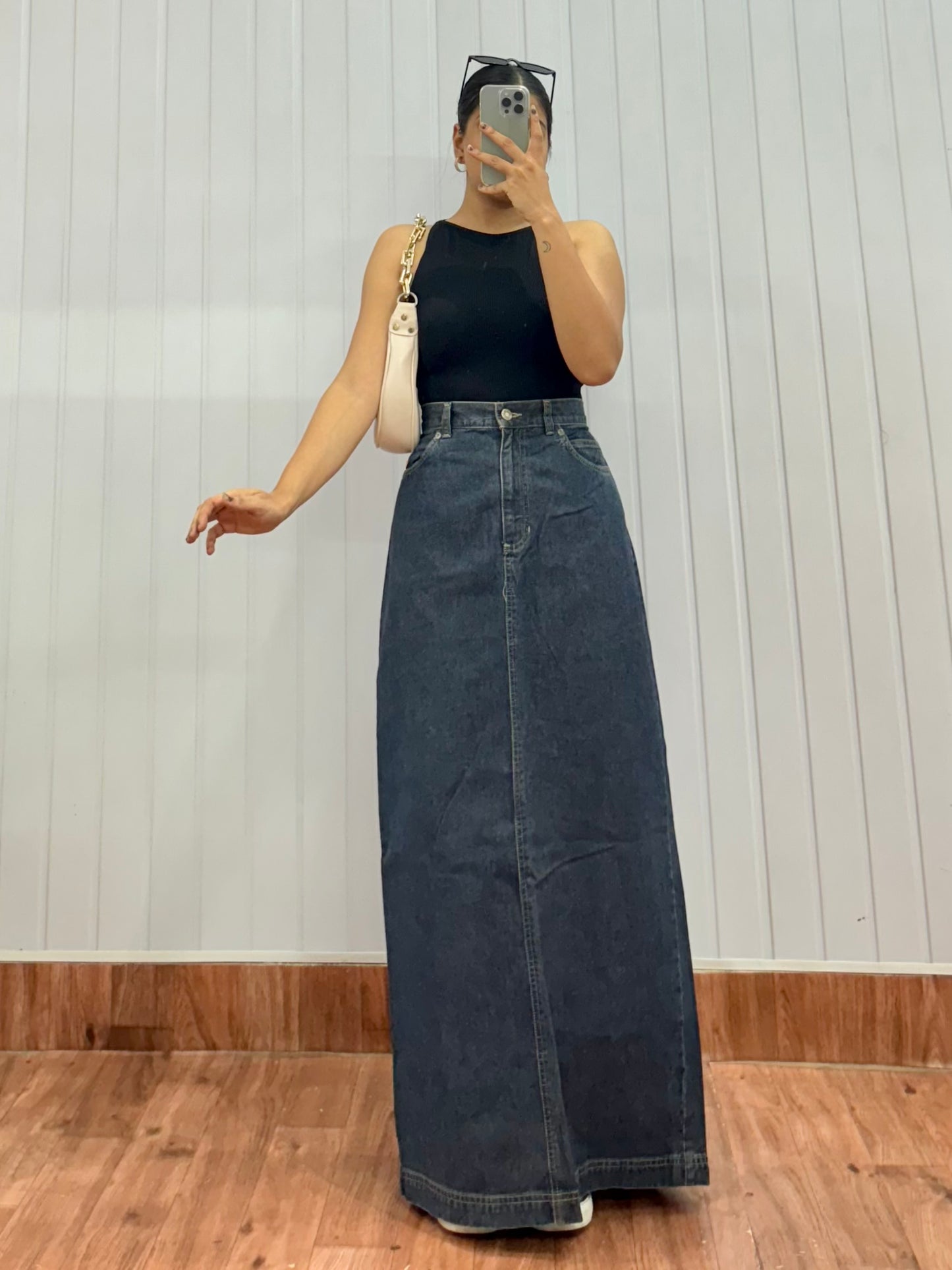 S28-32 Denim Long Skirt