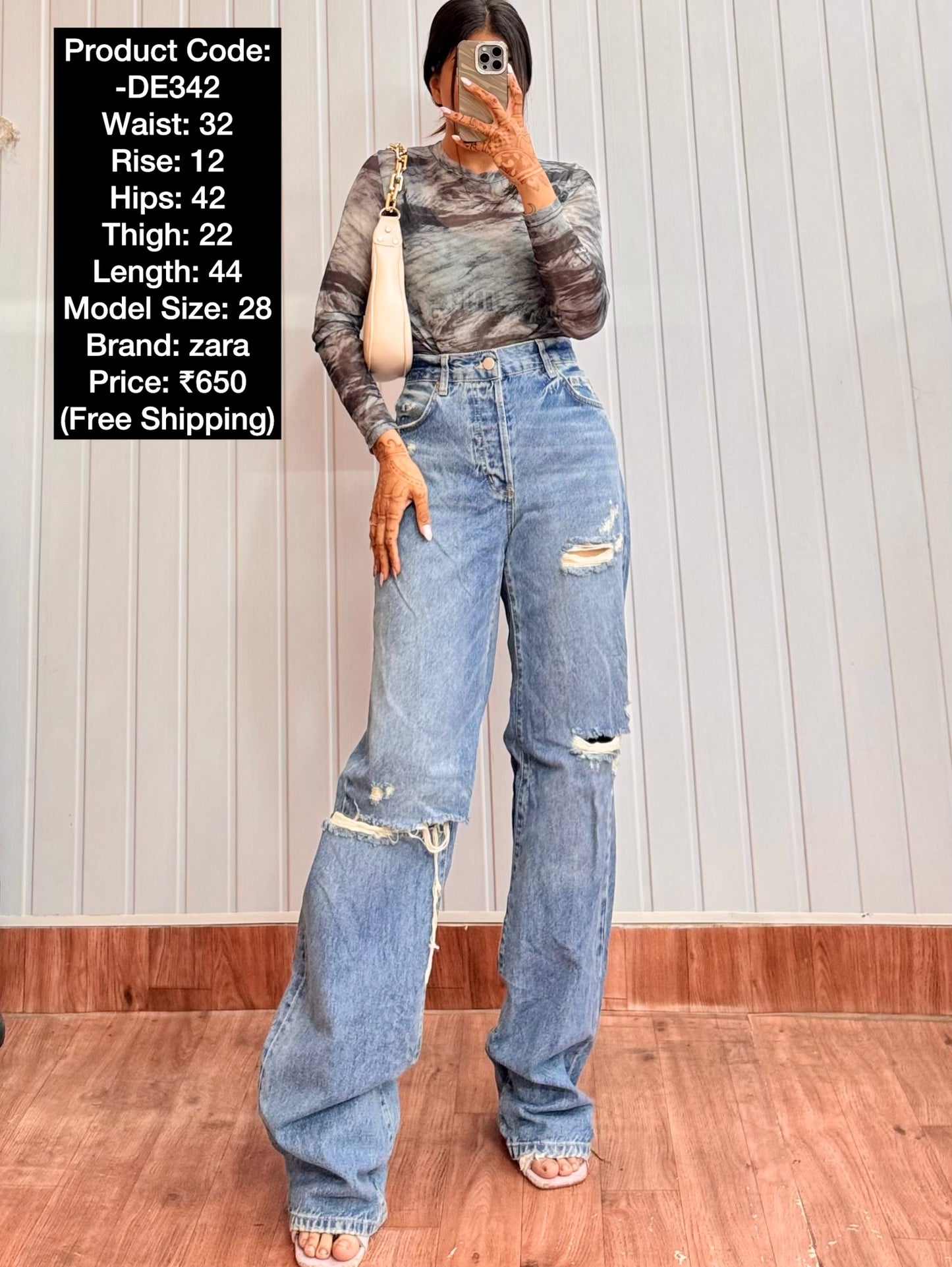 DE342-32 Wideleg Jeans