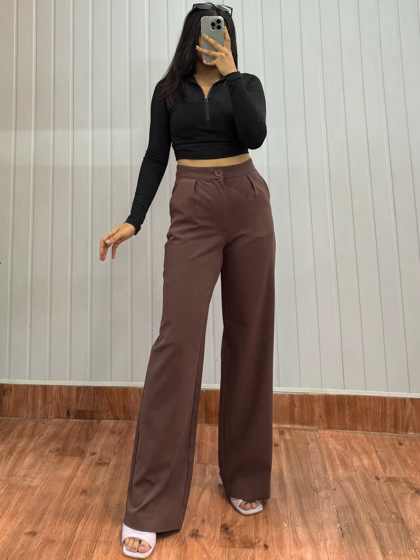 0810-28 cherry brown trousers