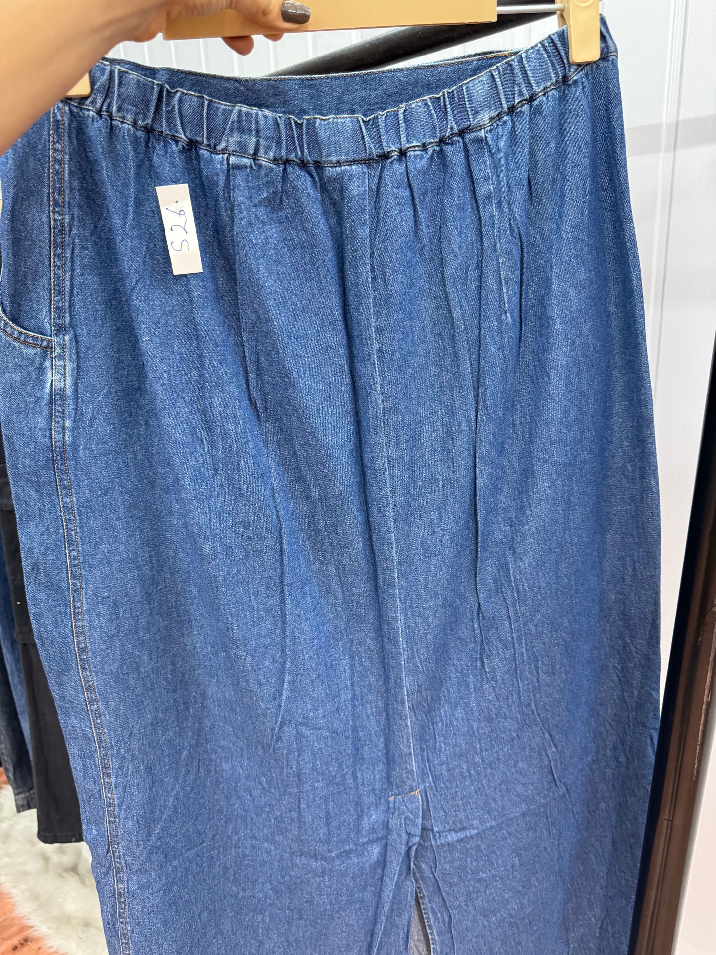 S26-32 Long Denim Skirt