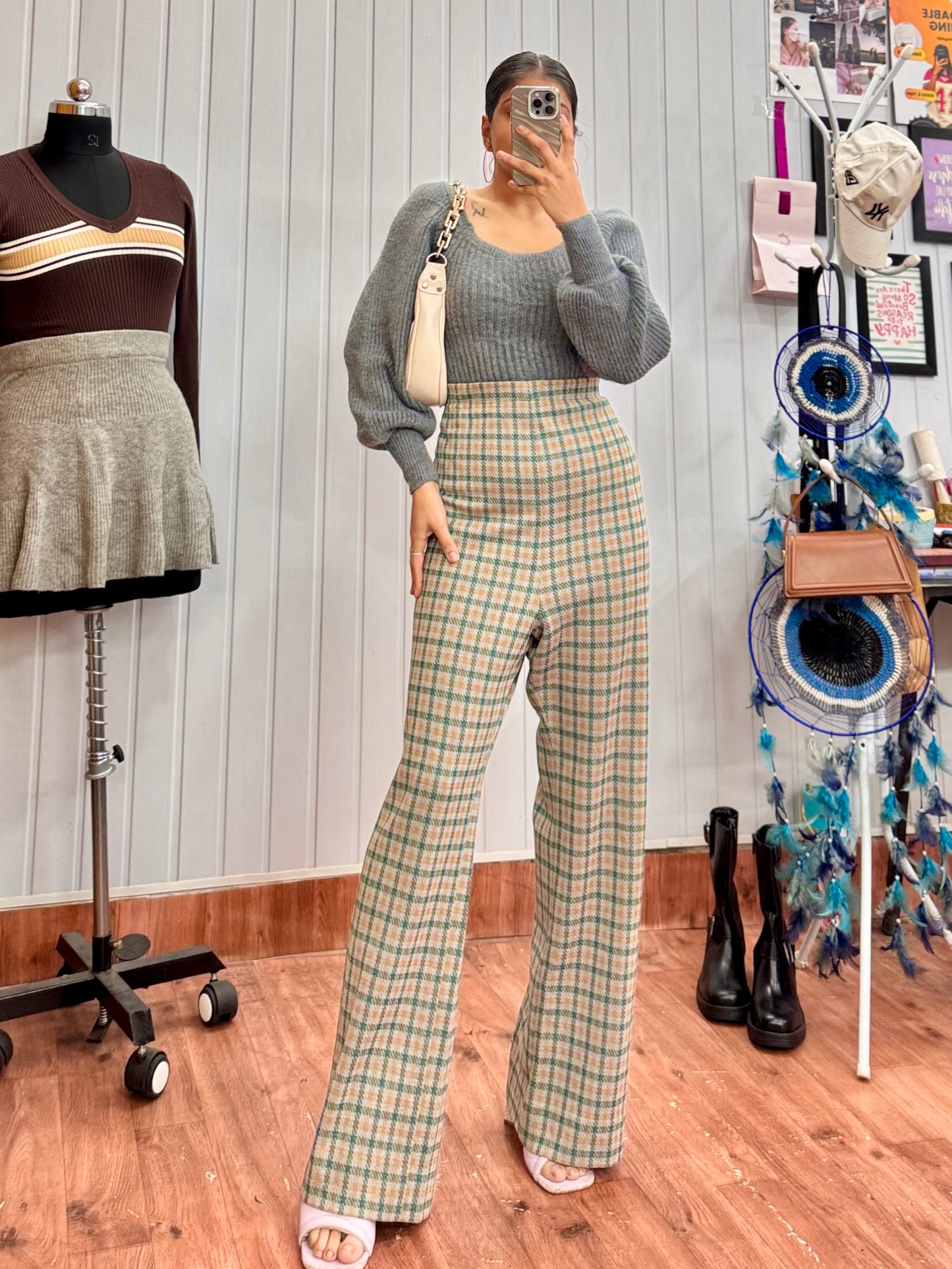 3128-36 Gingham Warm Pants