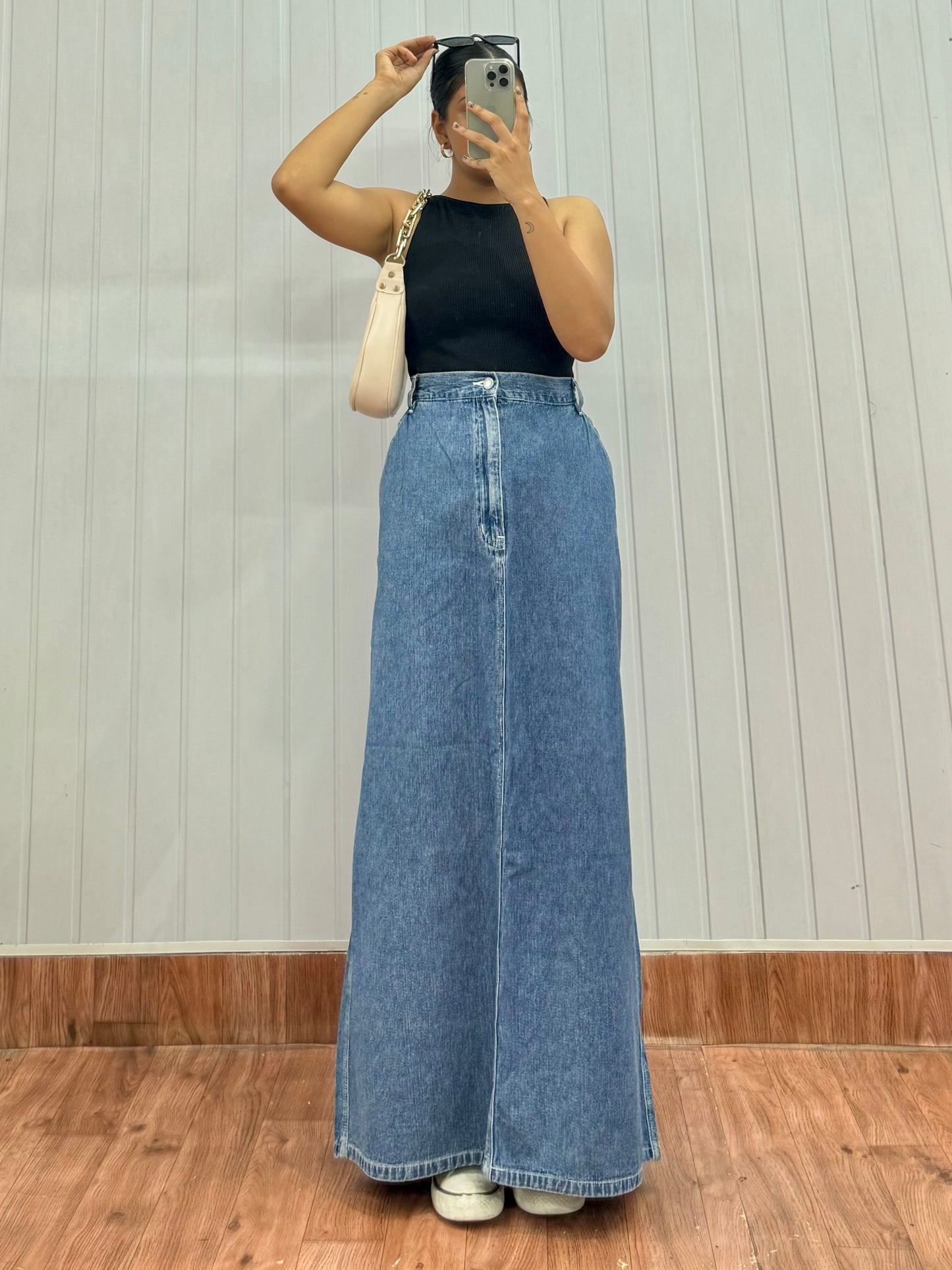 S38-36 Long Denim Skirt