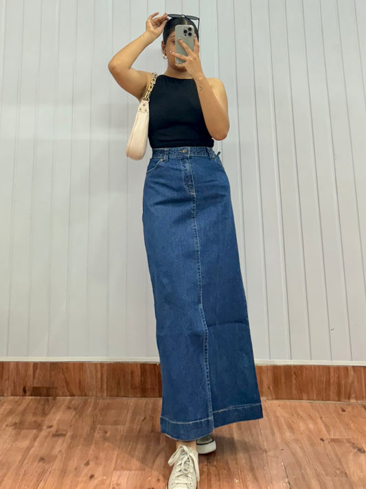 S35-32 Denim Long Skirt