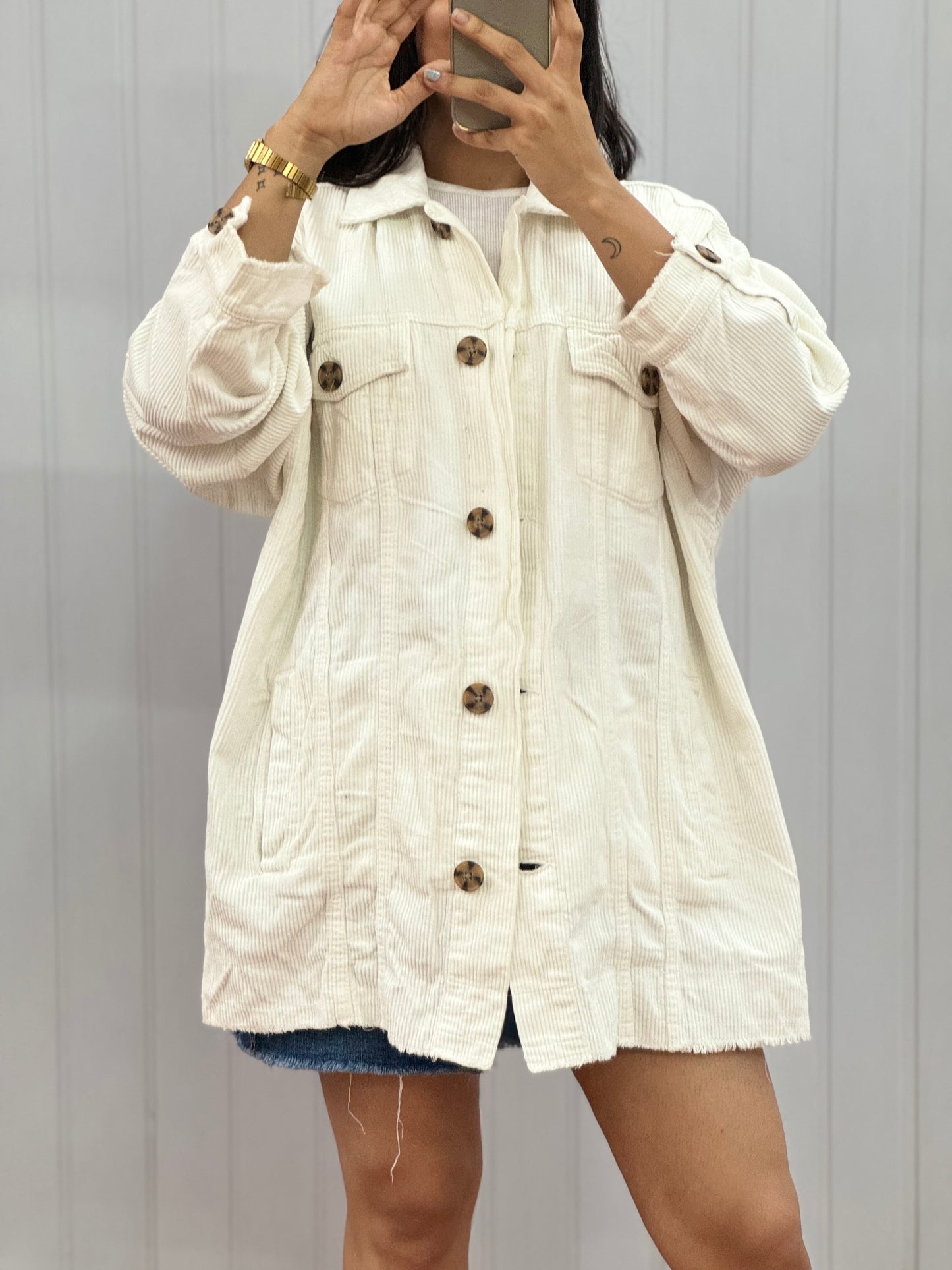 J43-White Corduroy Jacket