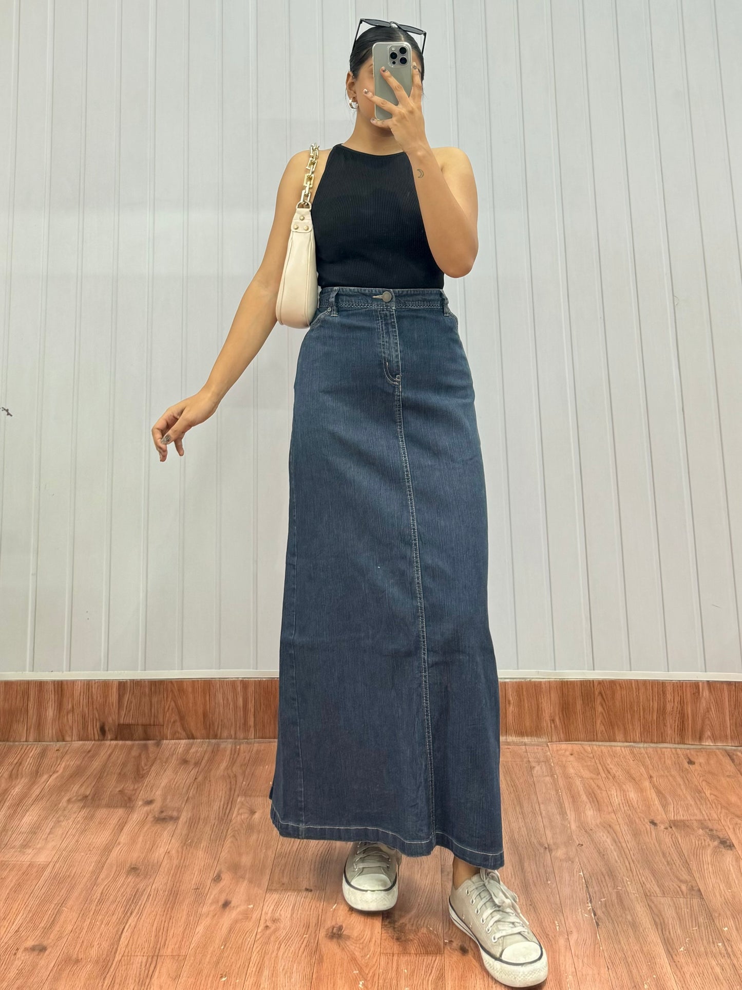 S33-34 Long Denim Skirt