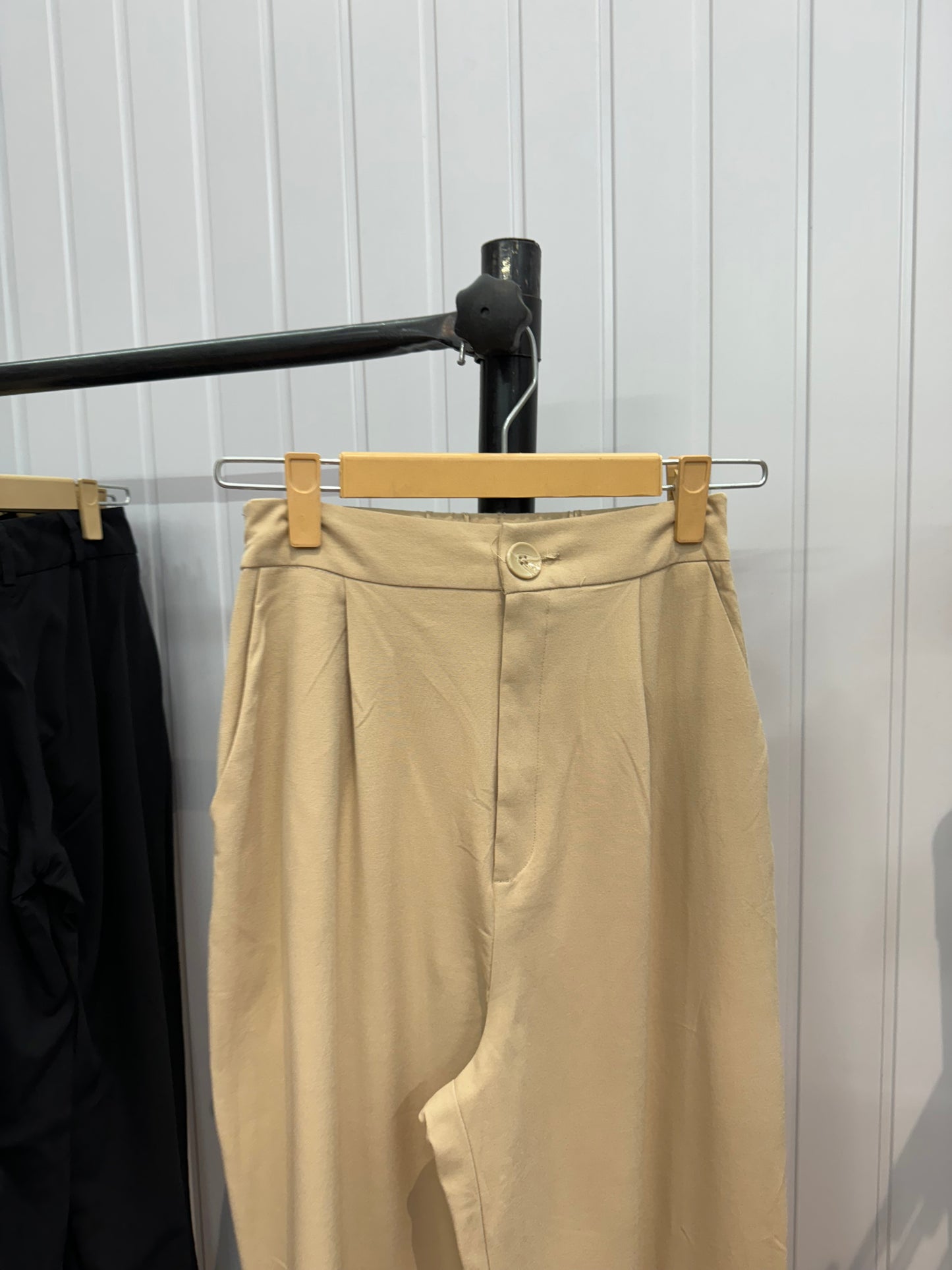 0802-26-28 Beige Flared Trousers