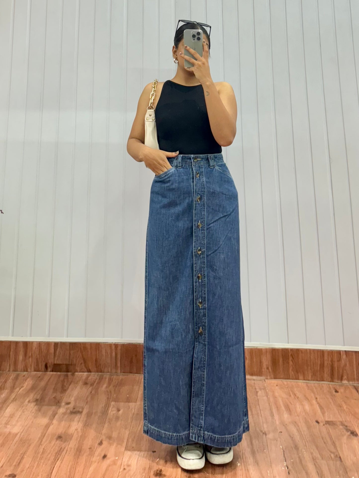 S27-30 Buttoned Long Skirt