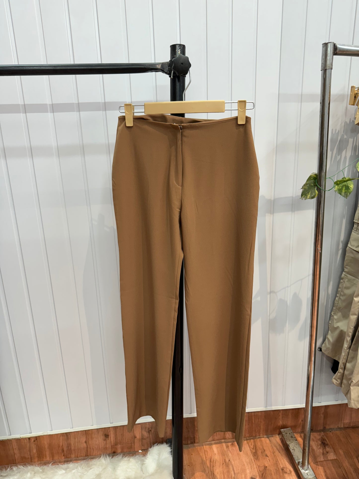 0817-26 Brown Flared Trousers