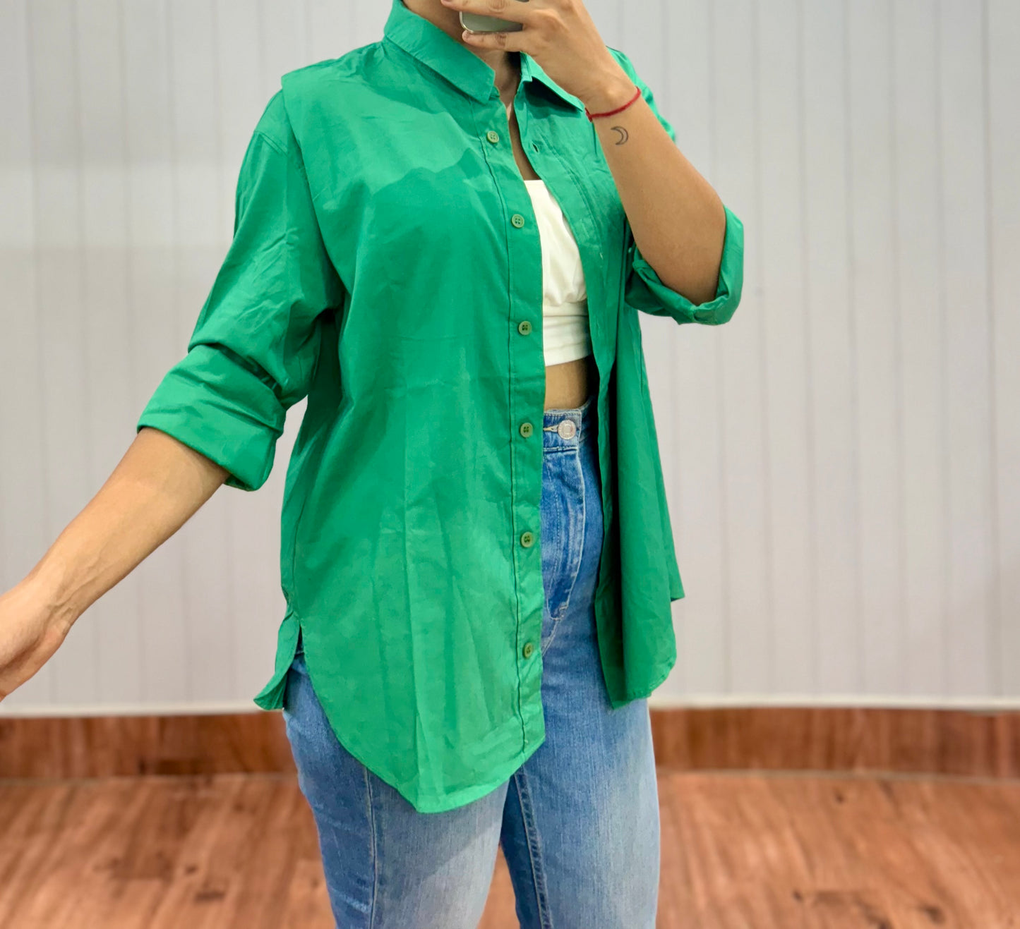 S19- Green Plain Shirt