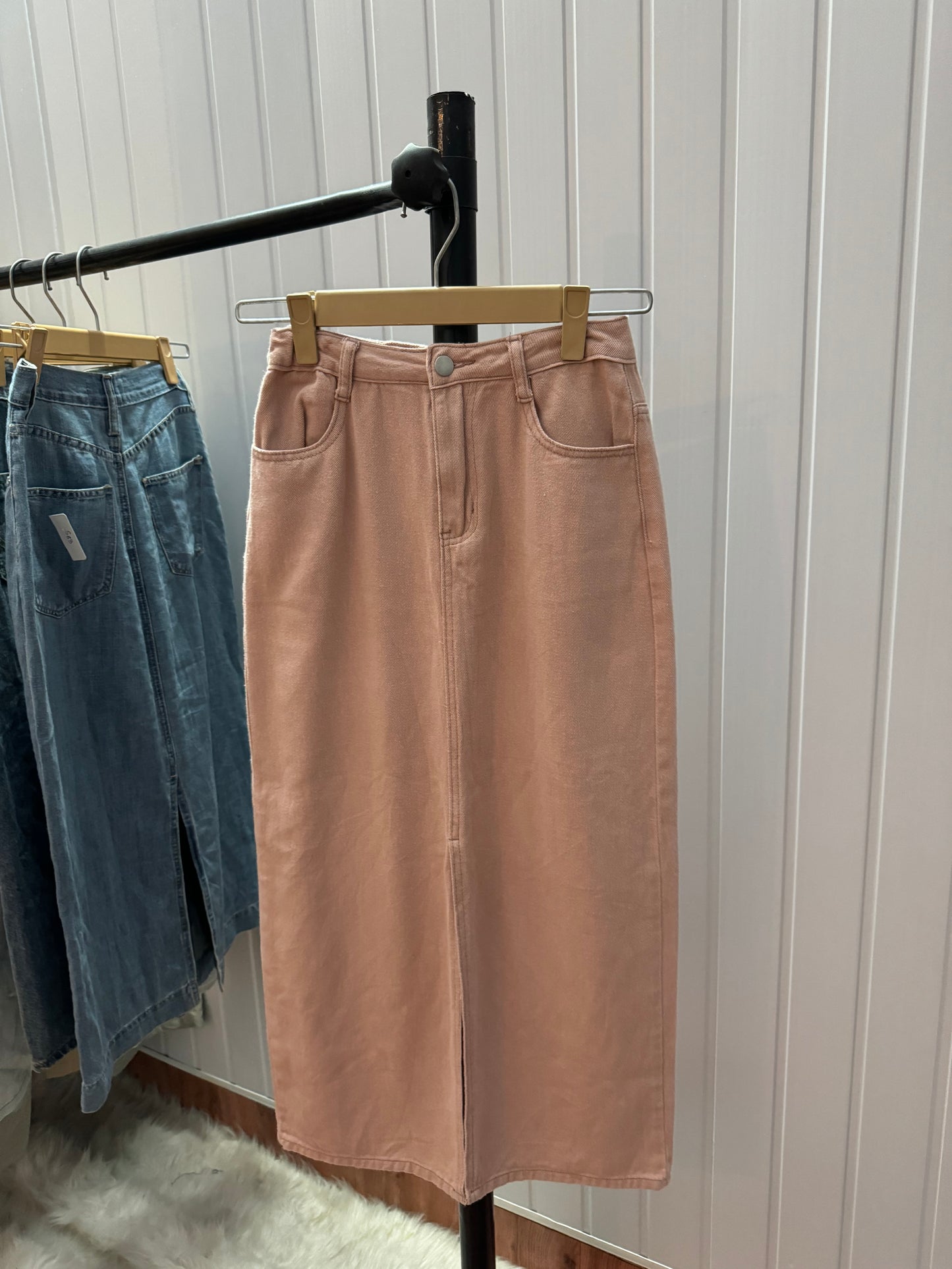 S82- 26 Pink Denim Skirt