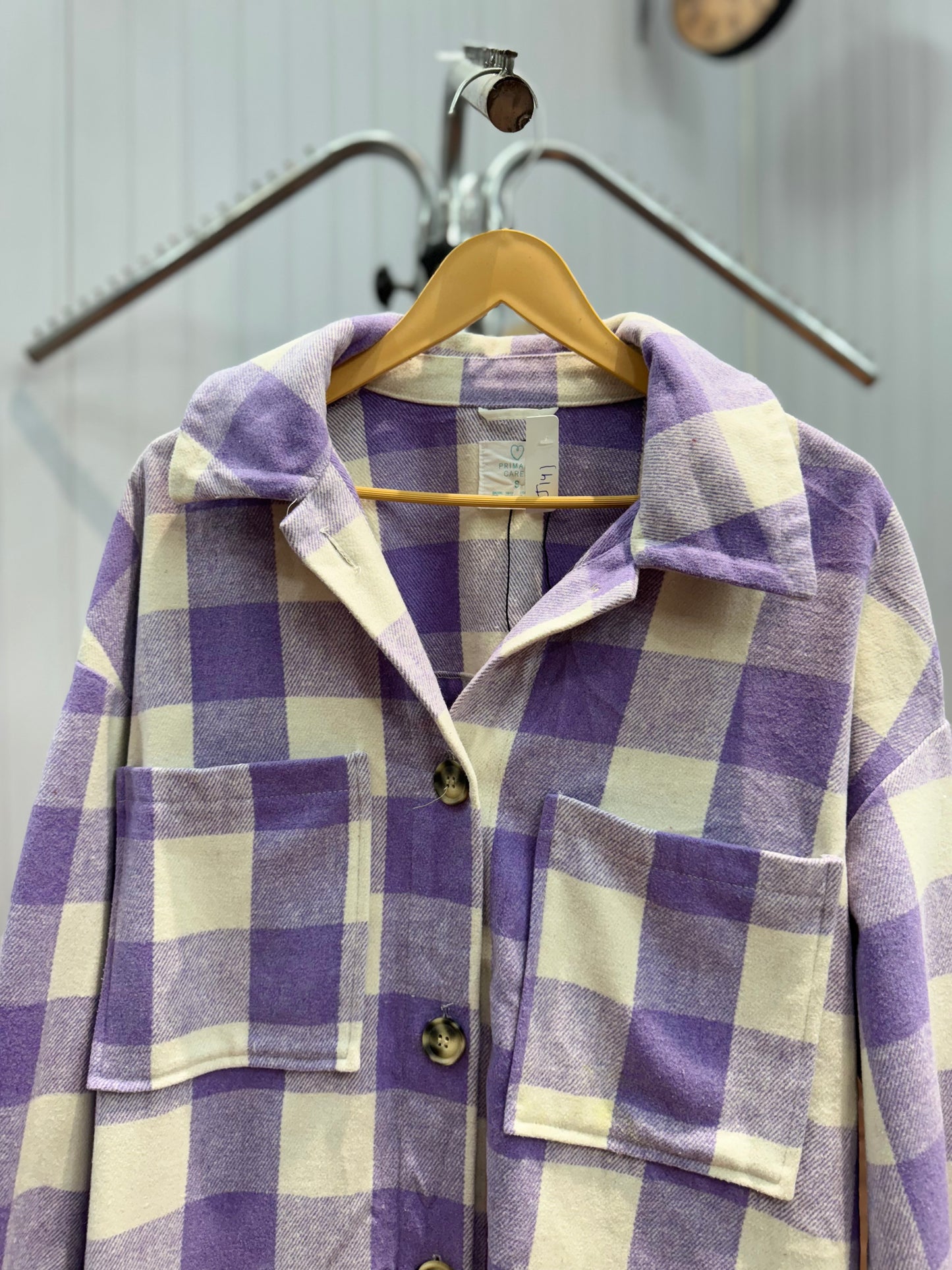 J141-Trench Lavender Shacket