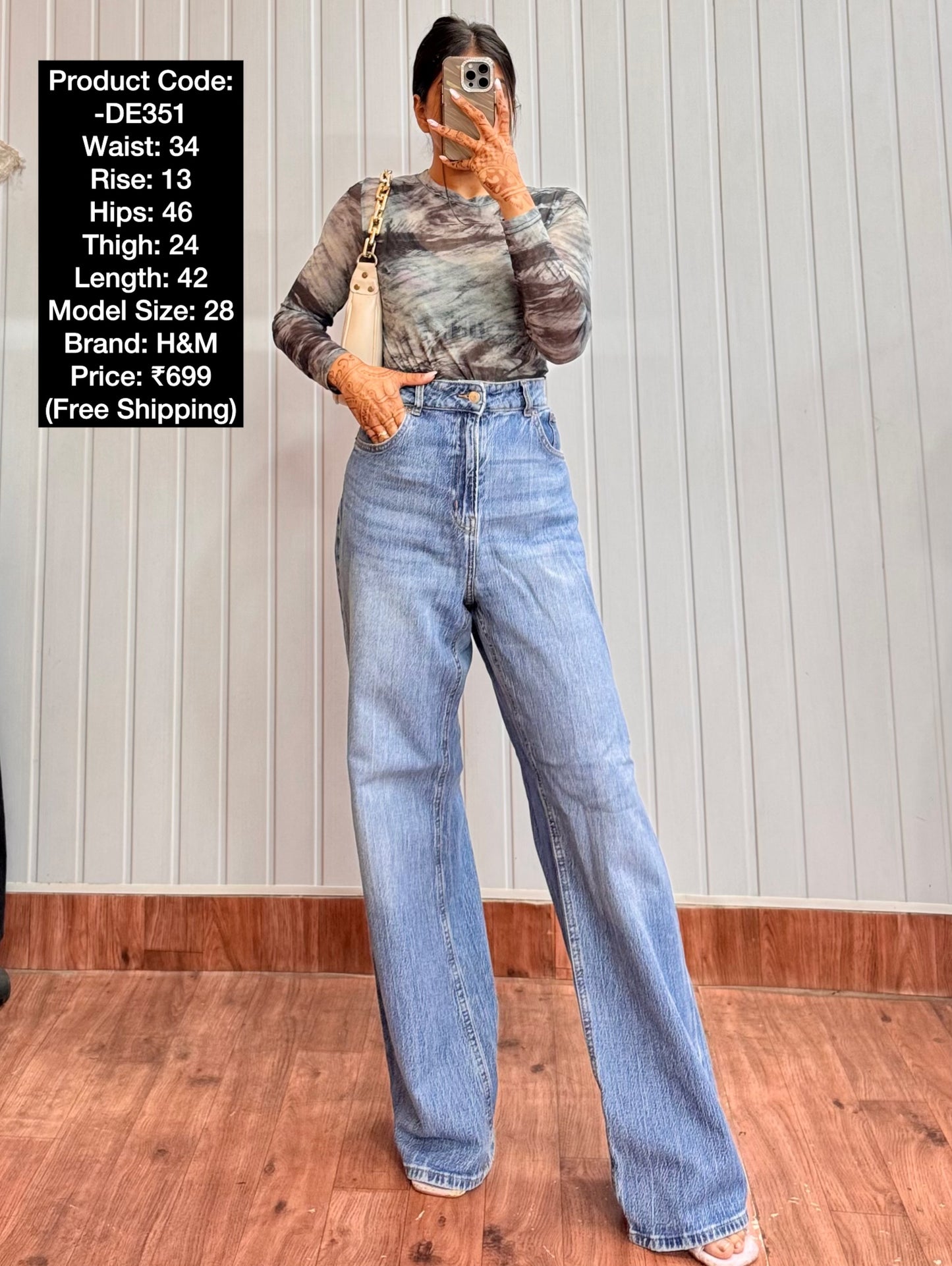 DE351-34 Wideleg Jeans