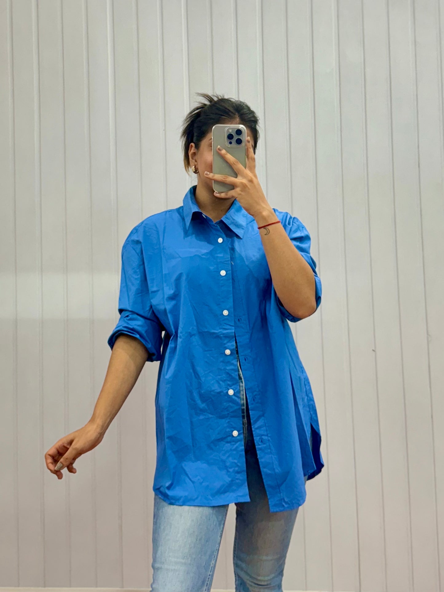 S18-Blue Plain Shirt