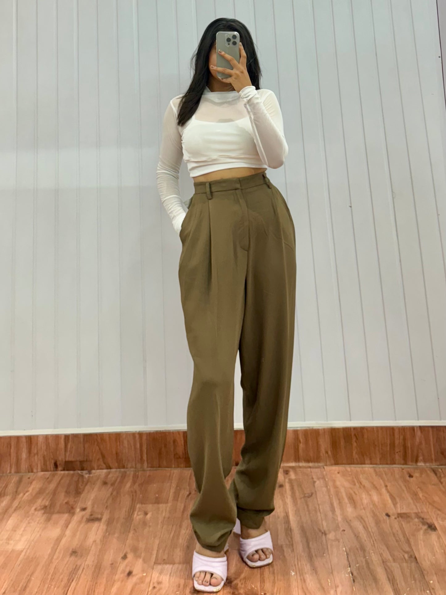 T08-30 Korean Olive Trousers