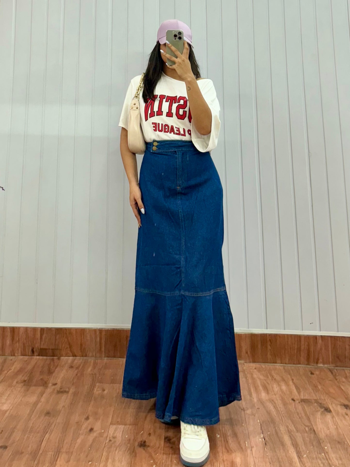 S79-30 Long Denim Skirt