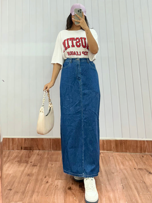 S66-30 Denim Long Skirt