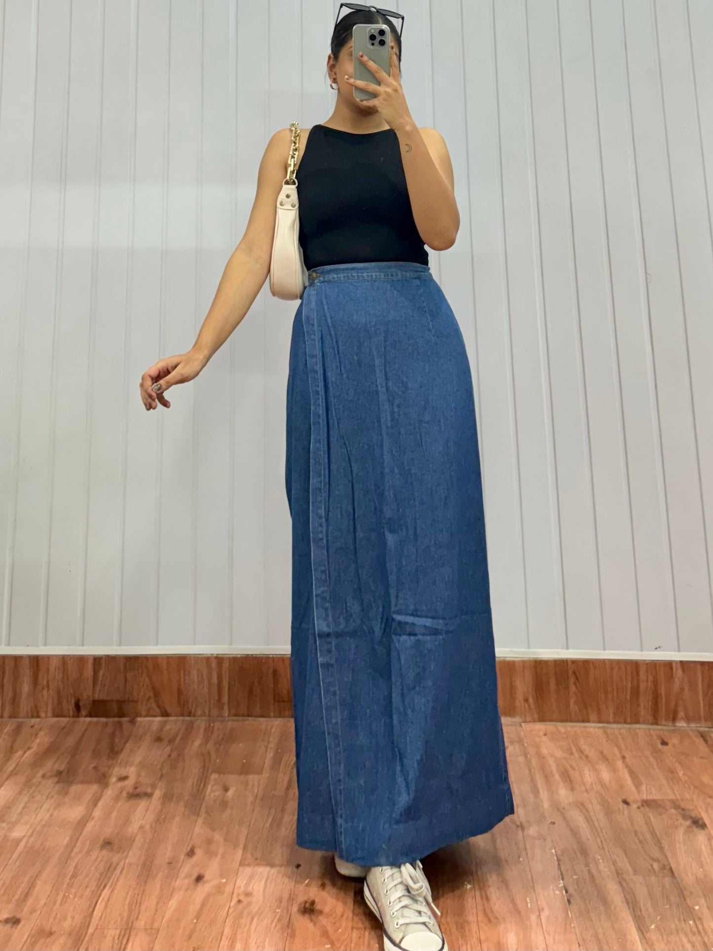 S26-32 Long Denim Skirt