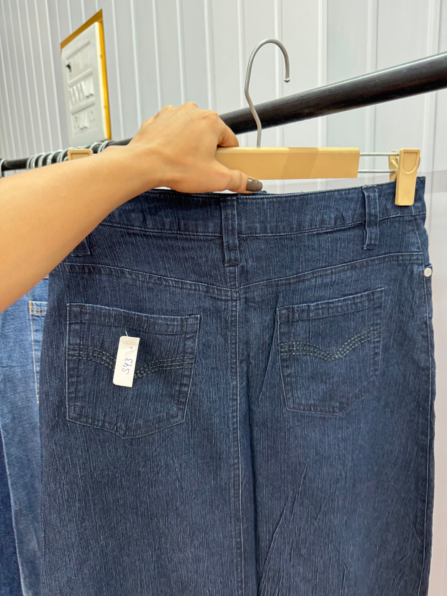 S43-30 Long Denim Skirt