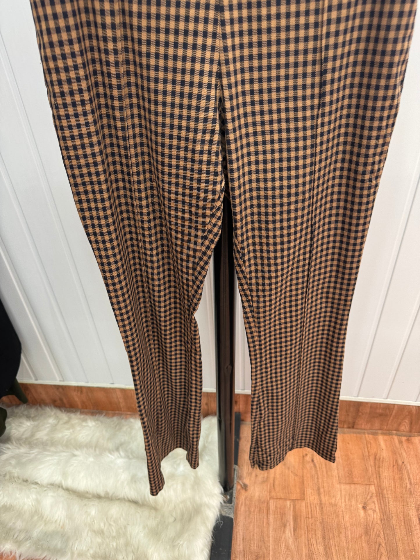 T05-28 Gingham Bootcut Trousers