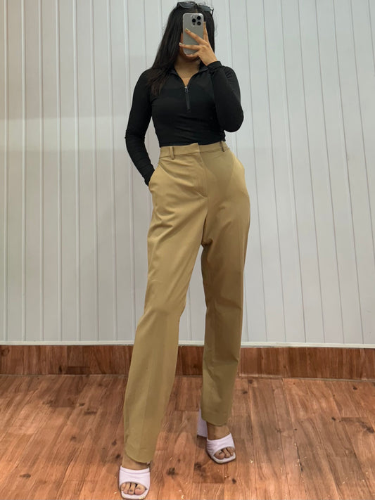 0815-32 Beige Tapered Trousers