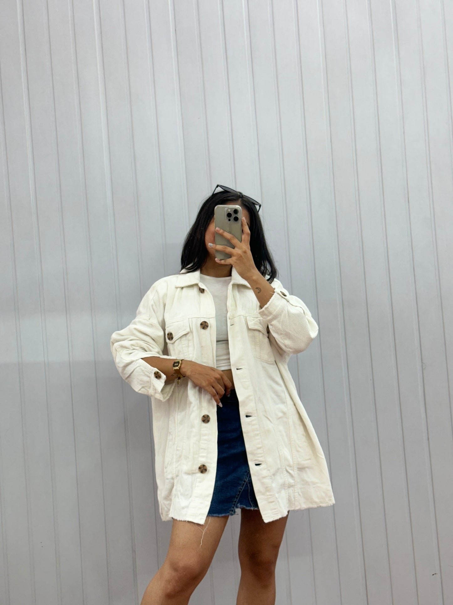 J43-White Corduroy Jacket