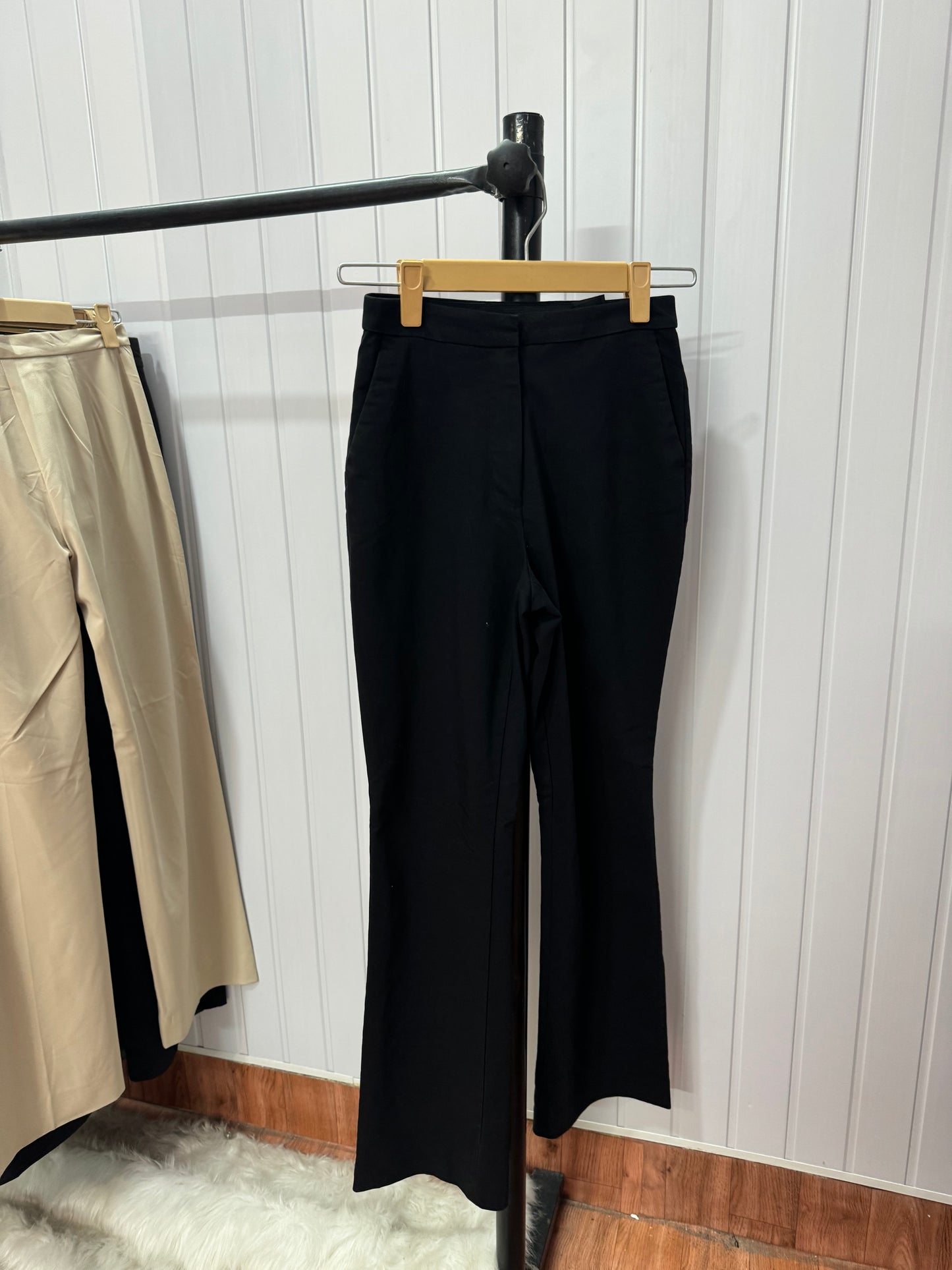 0833-26 Black Straight Trousers