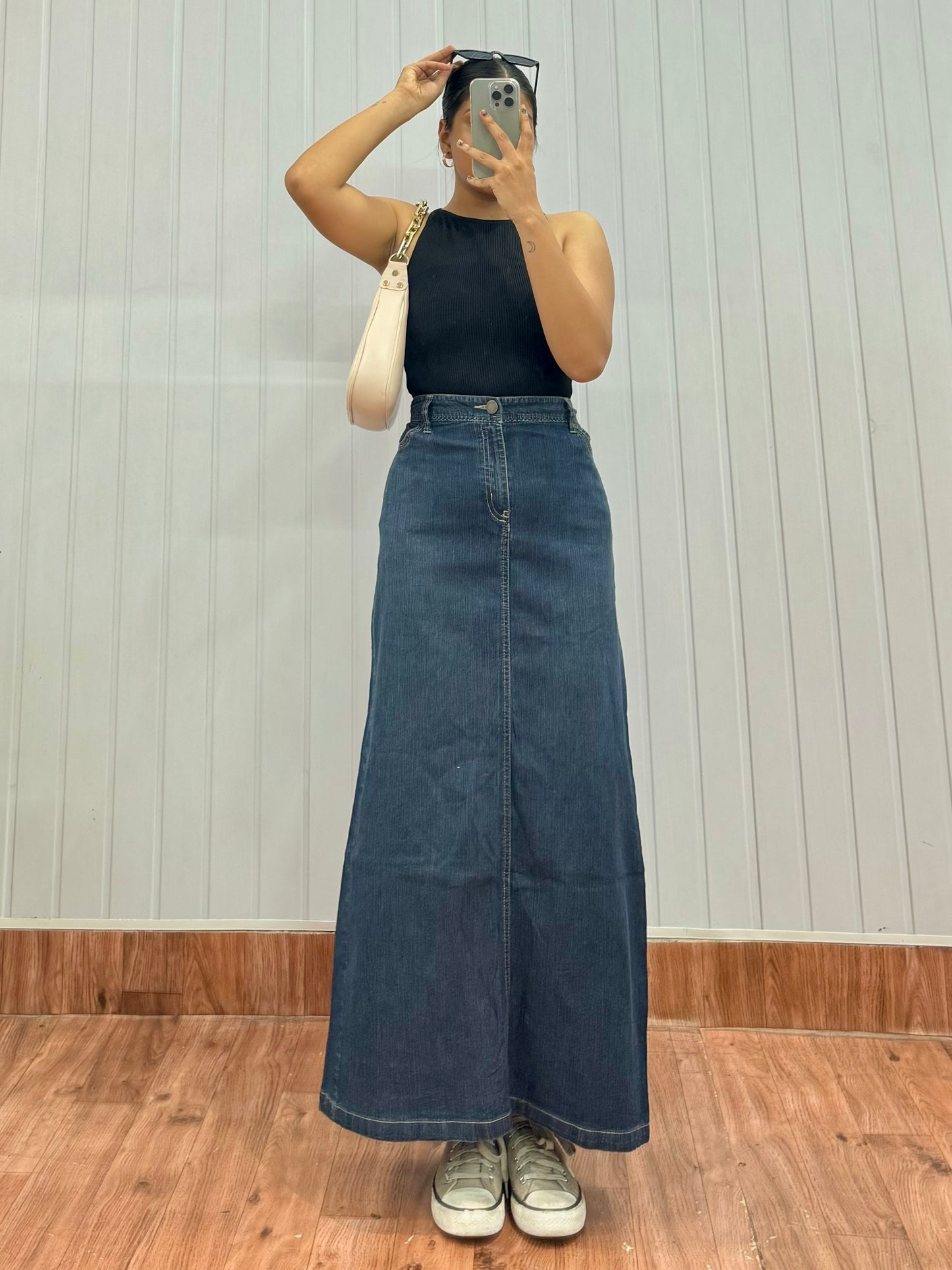 S33-34 Long Denim Skirt